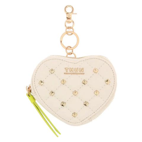 Portachiavi astuccio cuore con borchie, burro Thun