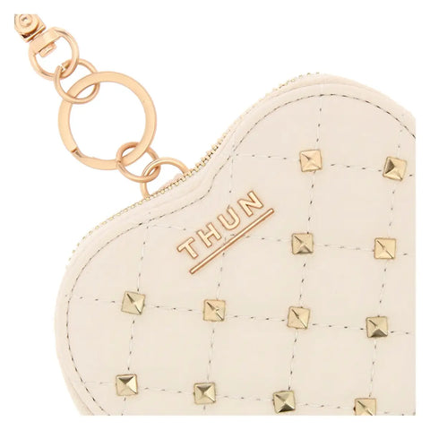 Portachiavi astuccio cuore con borchie, burro Thun