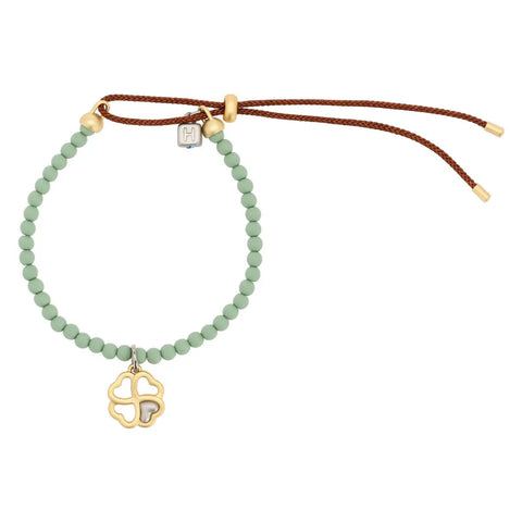 Bracciale con perline colorate e pendente quadrifoglio Thun