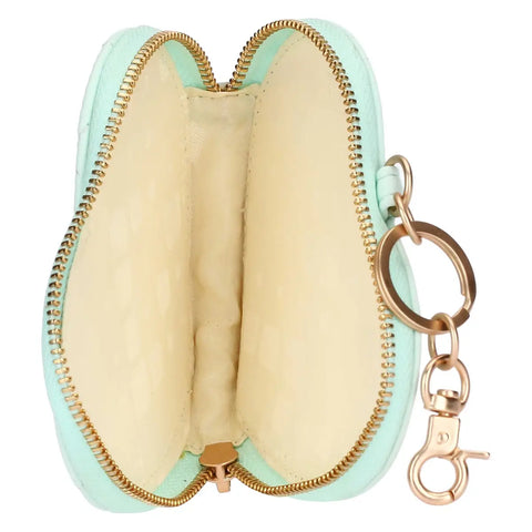 Portachiavi astuccio cuore con borchie, verde acqua Thun