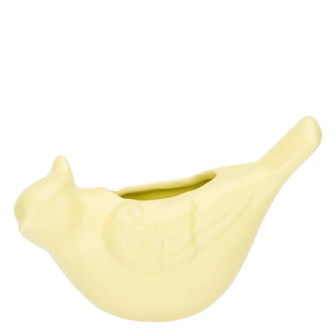 Cachepot giallo da parete uccellino, Eleganza Esotica Thun