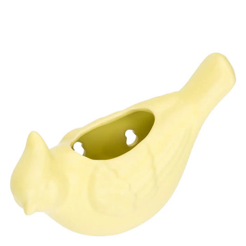 Cachepot giallo da parete uccellino, Eleganza Esotica Thun