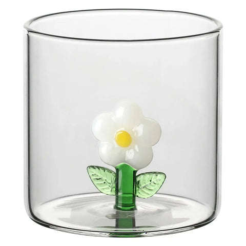 Set 2 bicchieri in vetro margherita