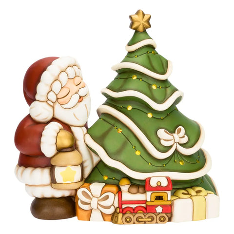 Babbo Natale con albero in ceramica, maxi Thun