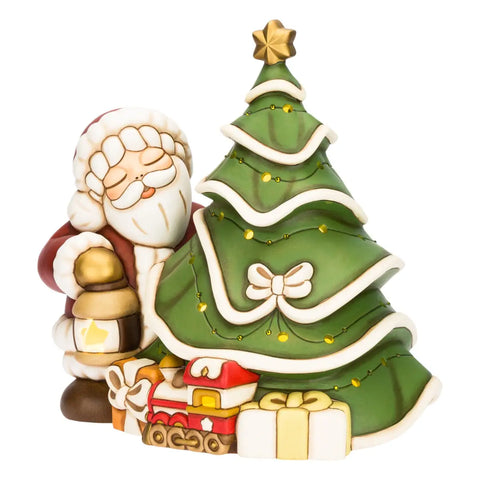 Babbo Natale con albero in ceramica, maxi Thun