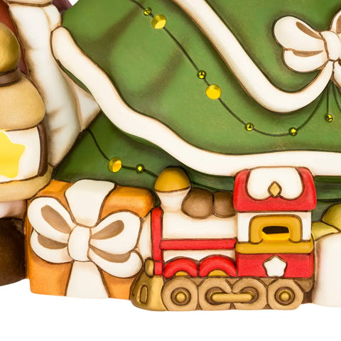 Babbo Natale con albero in ceramica, maxi Thun