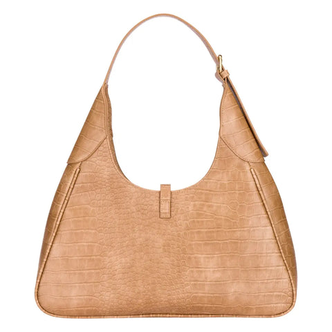 Borsa a spalla con stampa rettile, beige Thun