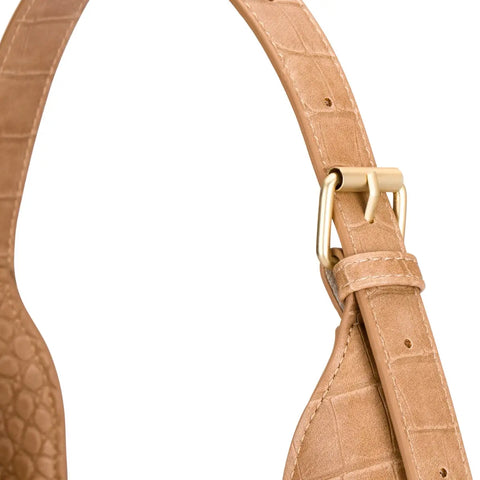 Borsa a spalla con stampa rettile, beige Thun