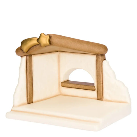 Set capanna, Sacra Famiglia, bue e asinello, bianco Thun