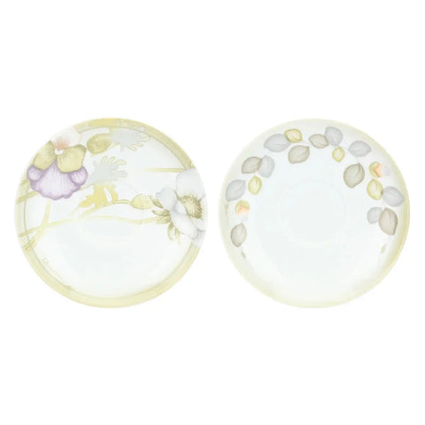 Set 2 tazze colazione con piattino in porcellana Bloom