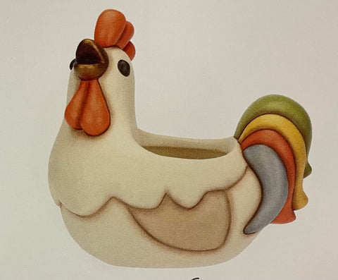 Cachepot/centrotavola gallo in ceramica incanto di Pasqua Thun