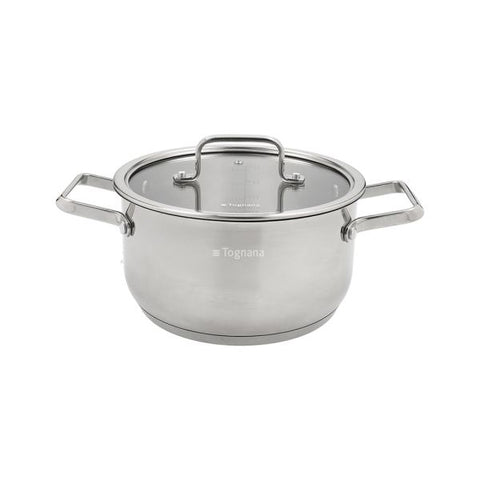 Pentola per friggere con coperchio 22 cm Acciaio inox Argento Linea Iconiqa Tognana