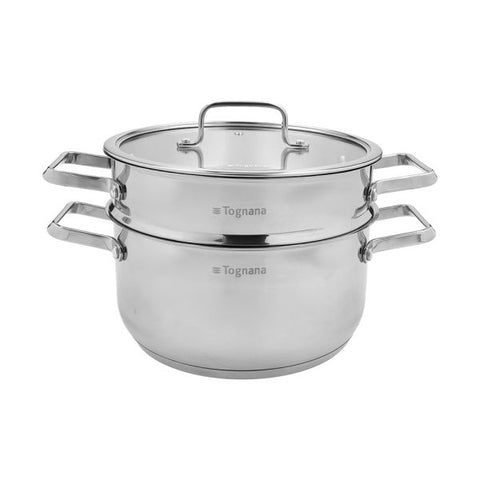 Vaporiera set 3 pezzi 22 cm Acciaio inox Argento Linea Iconiqa Tognana
