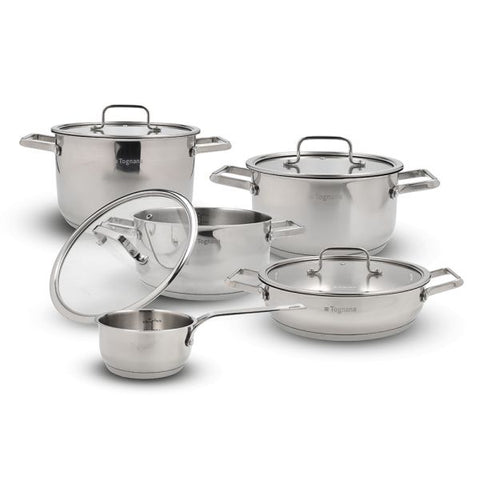 Batteria di pentole 9 pezzi Acciaio inox Argento Linea Iconiqa Tognana