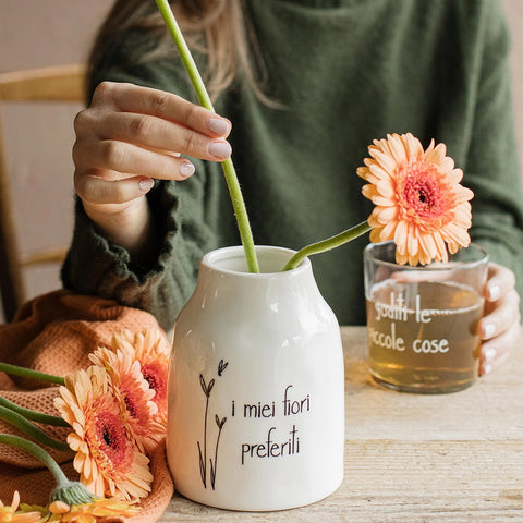 Vaso Portafiori in gres I miei fiori preferiti da Simple Day