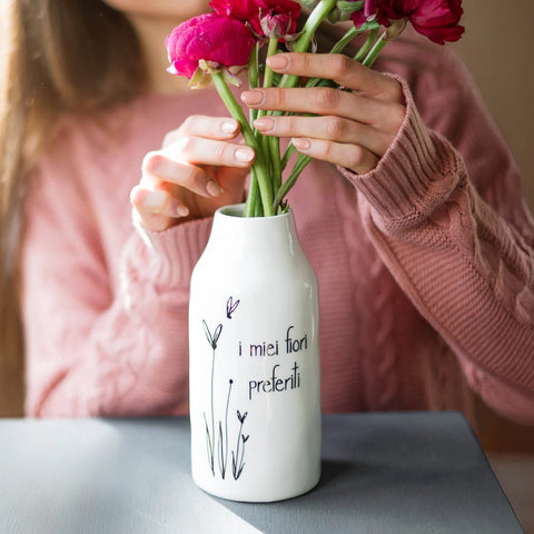 Vaso Portafiori in gres I miei fiori preferiti da Simple Day