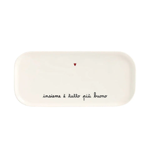 Vassoio rettangolare Insieme tutto è più buono da Simple Day