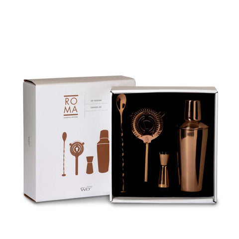 Set cocktail in acciaio inox con finitura rosegold WD