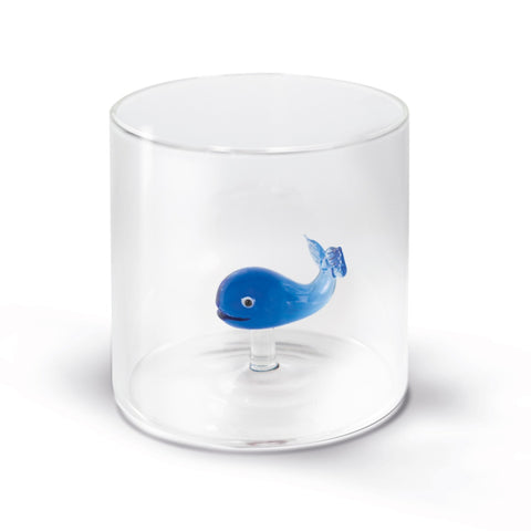 Bicchiere in vetro borosilicato figura balena 250 ml WD