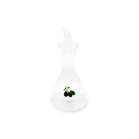 Oliera in vetro borosilicato con decoro in vetro colorato WD