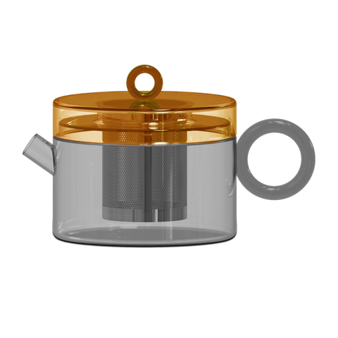 Teiera in vetro borosilicato grigio WD
