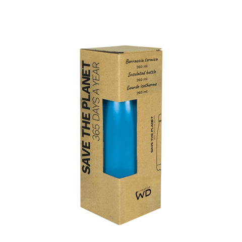 Bottiglia termica in acciaio da 260 ml. Colore Blu WD