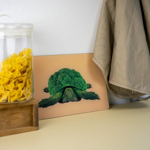 Tagliere in vetro 30x20cm. Decoro cavolfiore. WD