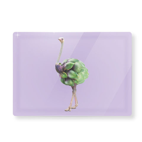 Tagliere in vetro 30x20cm. Decoro carciofo. WD