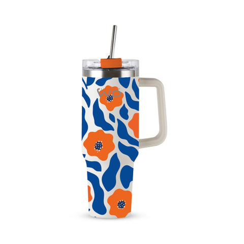 Mug Americana in acciaio inox 1,2 L. Decoro fiori WD