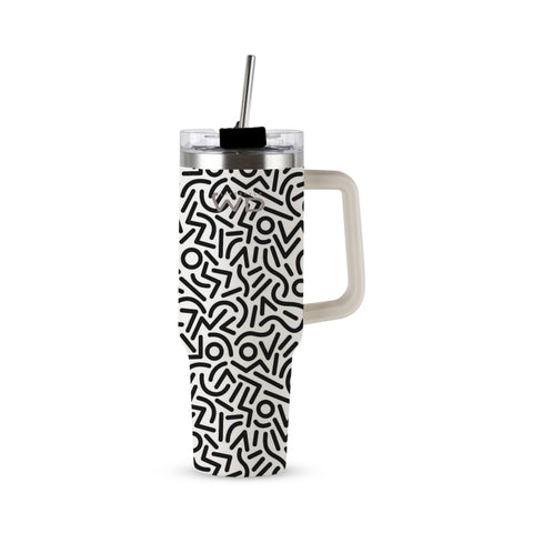 Mug Americana in acciaio inox 1,2 L. Decoro geometrico WD