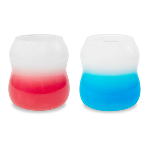 Set 2 Bicchieri acqua 450 ml Colori Rosa e Azzurro WD