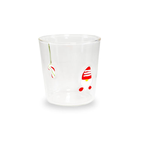 Bicchiere in vetro 250 ml. Decoro GNOMO WD
