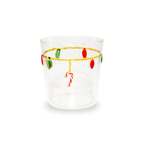 Bicchiere in vetro 250 ml. Decoro LUCI NATALIZIE WD