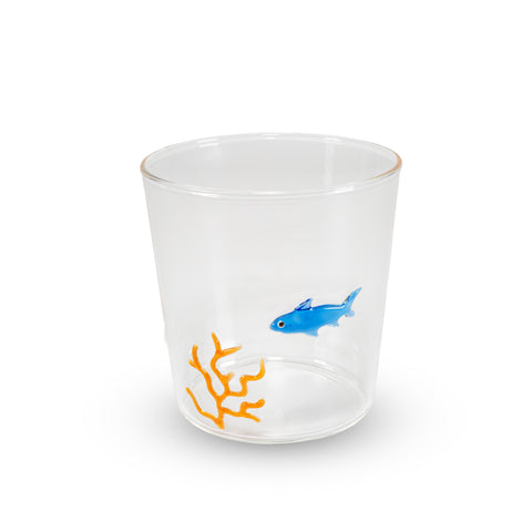 Bicchiere in vetro Decoro squalo WD