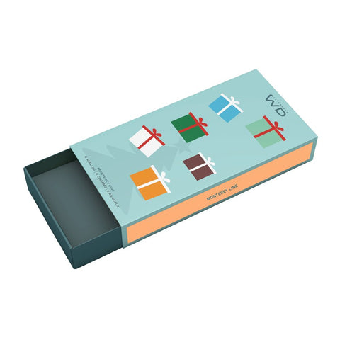 Set 6 anellini segnaposto con decori natalizi in vetro colorato WD