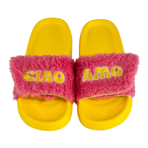 Ciabatte con strap. Decorazione "Ciao Amo" Taglia M/L  WD