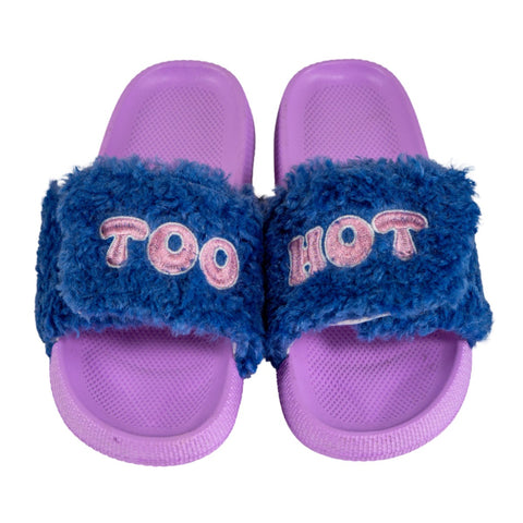 Ciabatte con strap. Decorazione "Too hot". Taglia L/M WD
