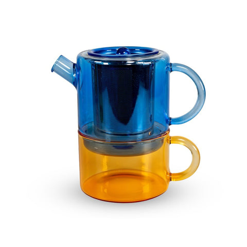 Teiera Tea for one 400 ml. Colore BLU E AMBRA WD