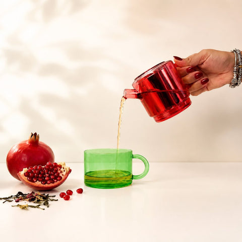 Teiera Tea for one 400 ml. Colore ROSSO E VERDE WD