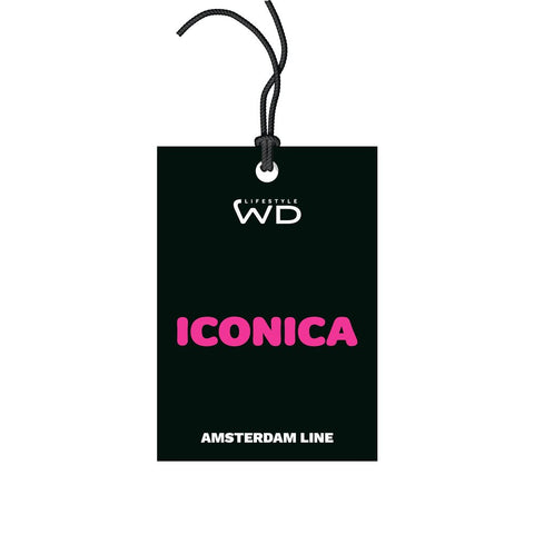 Pochette multiuso in tessuto effetto bouclé. Decoro ICONICA WD