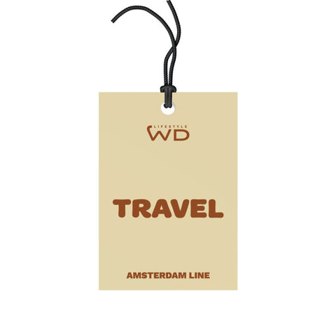 Pochette multiuso in tessuto effetto bouclé. Decoro TRAVEL WD